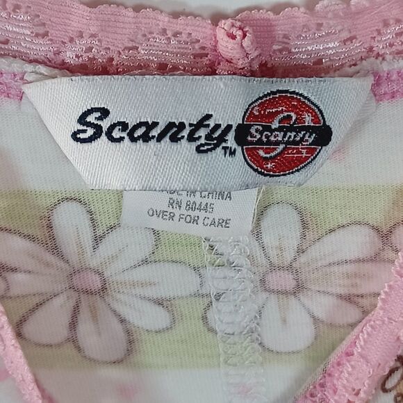 Vintage Scanty Tank Top Y2k 90's Large Lace Heart Daisy Twee Girlcore Festival - Picture 3 of 8